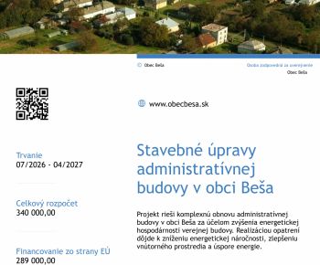 Aktuality / „Stavebné úpravy administratívnej budovy v obci Beša“ - foto