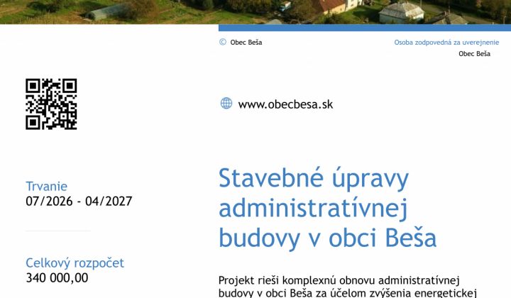 „Stavebné úpravy administratívnej budovy v obci Beša“