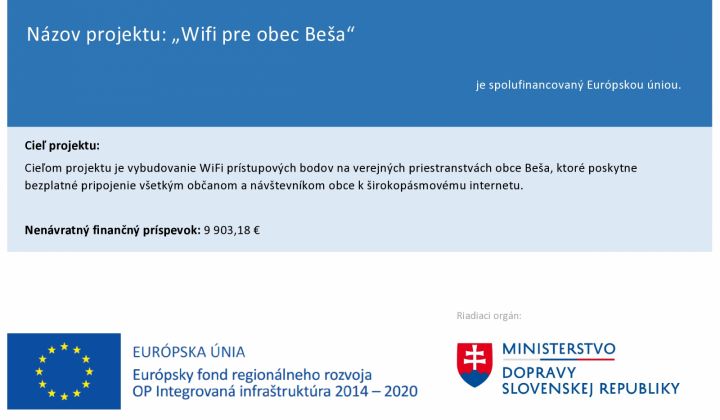 Wifi pre obec Beša