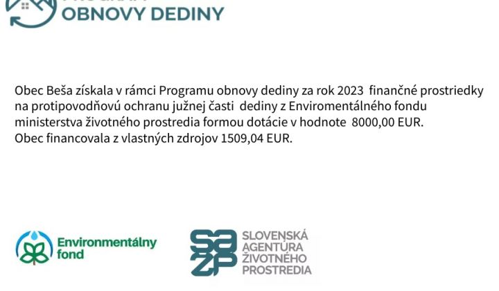 Protipovodňová ochrana južnej časti dediny